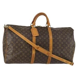 LOUIS VUITTON Monogram Keepall Bandouliere 60 Boston Bag M41412 LV Auth 159246